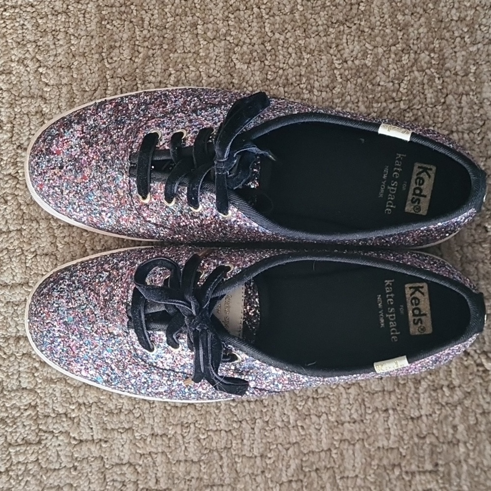 Kate Spade Keds multi-color sparkle flats